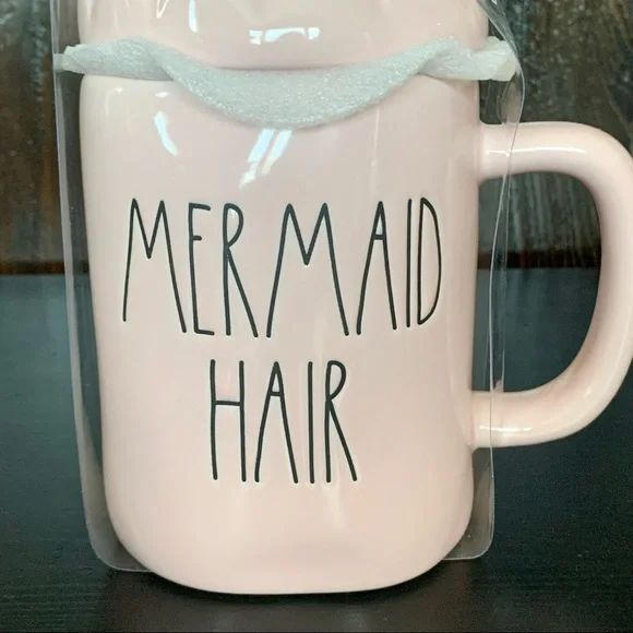 Rae Dunn MERMAID HAIR DON’T CARE Double Sided Ceramic Topper Mug - Picture 4 of 14